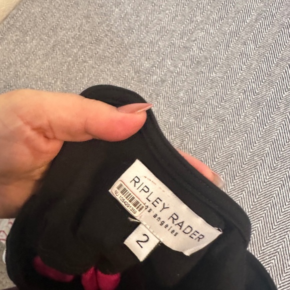 Ripley Rader Black/Fuchsia Ponte Knit and Satin Ashley Scoop Back Maxi Dress - Picture 5 of 9